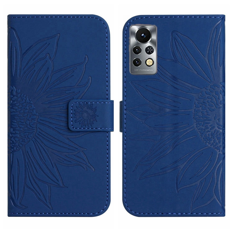 For Infinix Note 11 Pro / Note 11s Skin Feel Sun Flower Pattern Flip Leather Phone Case with Lanyard