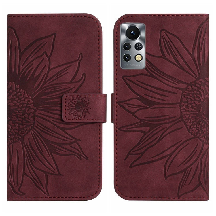 For Infinix Note 11 Pro / Note 11s Skin Feel Sun Flower Pattern Flip Leather Phone Case with Lanyard