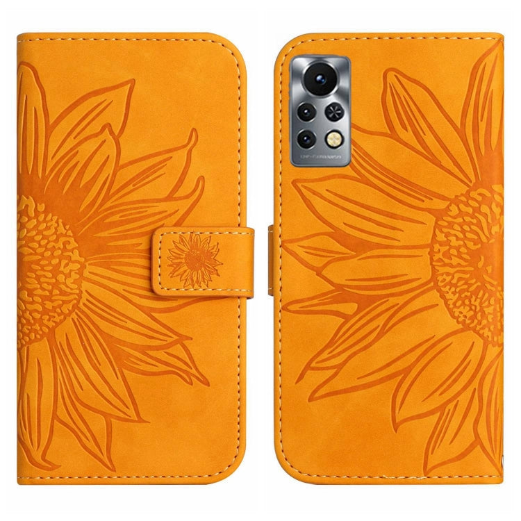 For Infinix Note 11 Pro / Note 11s Skin Feel Sun Flower Pattern Flip Leather Phone Case with Lanyard