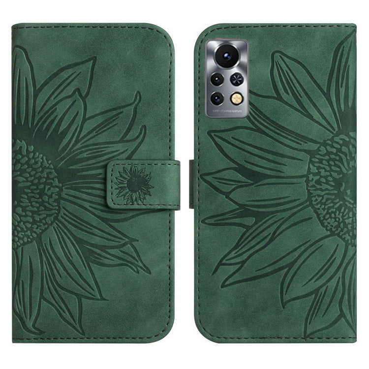 For Infinix Note 11 Pro / Note 11s Skin Feel Sun Flower Pattern Flip Leather Phone Case with Lanyard