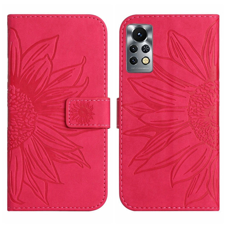 For Infinix Note 11 Pro / Note 11s Skin Feel Sun Flower Pattern Flip Leather Phone Case with Lanyard
