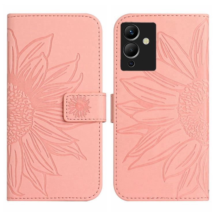 For Infinix Note 12 G96 Skin Feel Sun Flower Pattern Flip Leather Phone Case with Lanyard