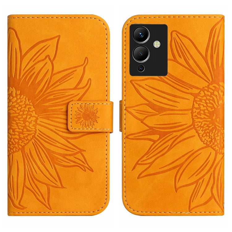 For Infinix Note 12 G96 Skin Feel Sun Flower Pattern Flip Leather Phone Case with Lanyard