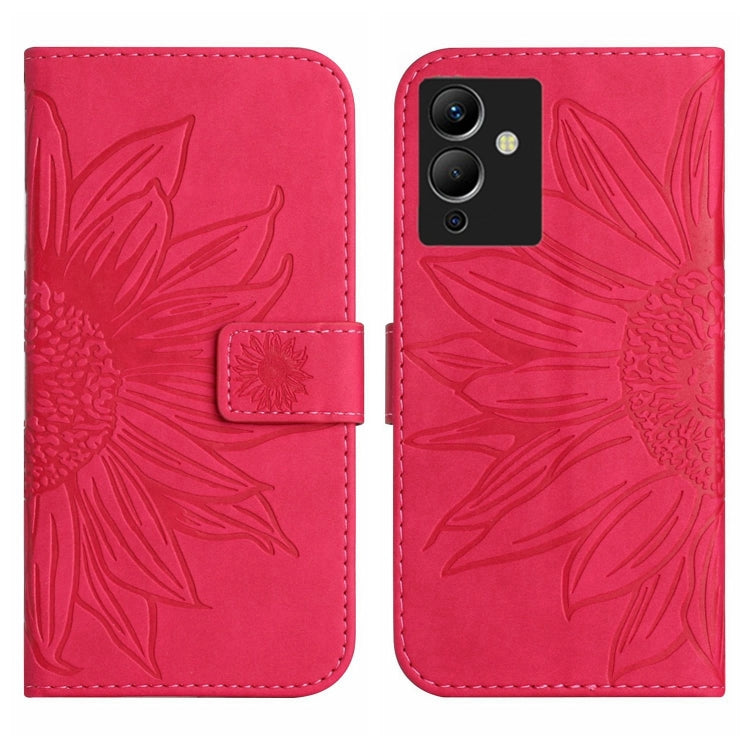For Infinix Note 12 G96 Skin Feel Sun Flower Pattern Flip Leather Phone Case with Lanyard