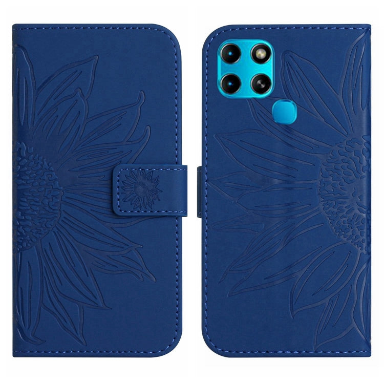 For Infinix Smart 6 Skin Feel Sun Flower Pattern Flip Leather Phone Case with Lanyard