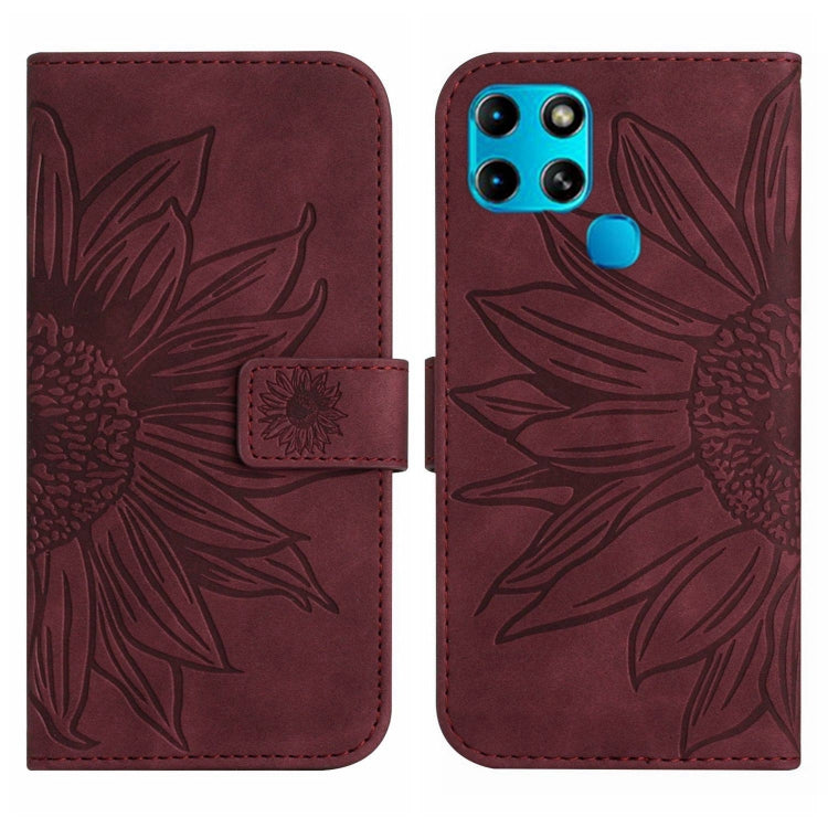 For Infinix Smart 6 Skin Feel Sun Flower Pattern Flip Leather Phone Case with Lanyard