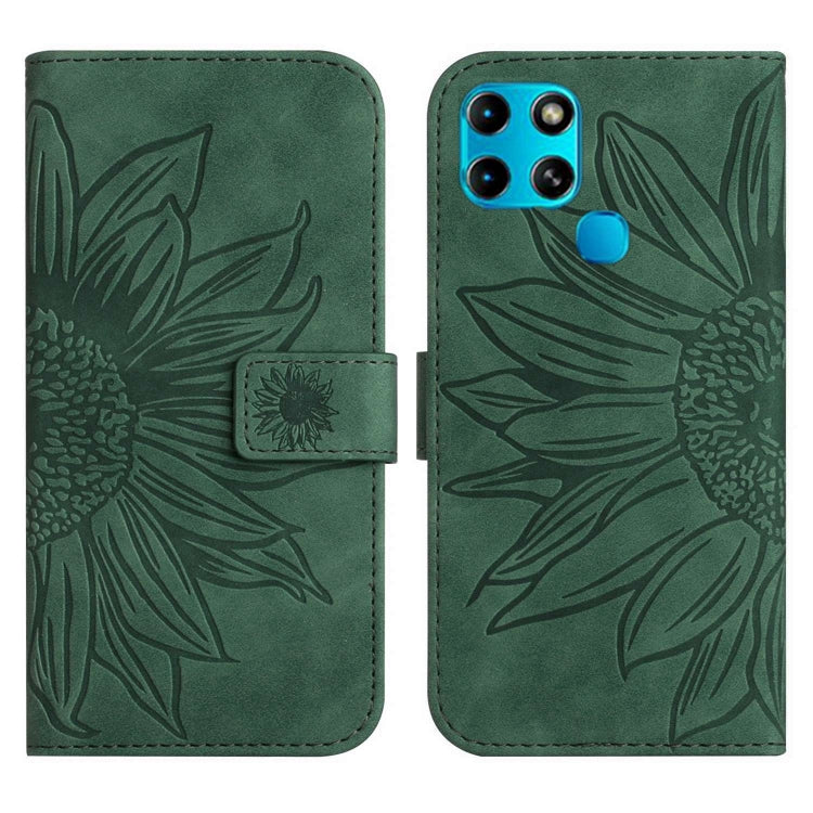 For Infinix Smart 6 Skin Feel Sun Flower Pattern Flip Leather Phone Case with Lanyard