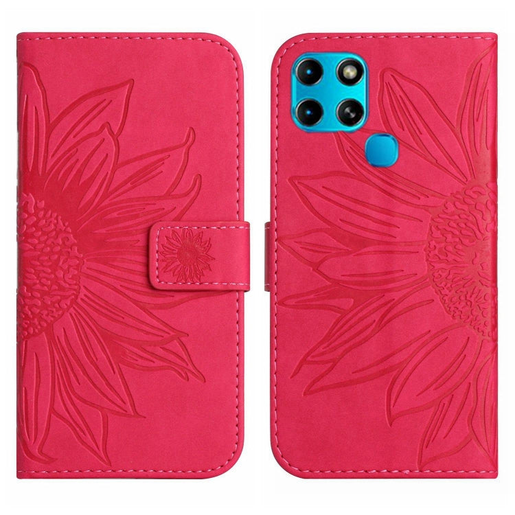 For Infinix Smart 6 Skin Feel Sun Flower Pattern Flip Leather Phone Case with Lanyard
