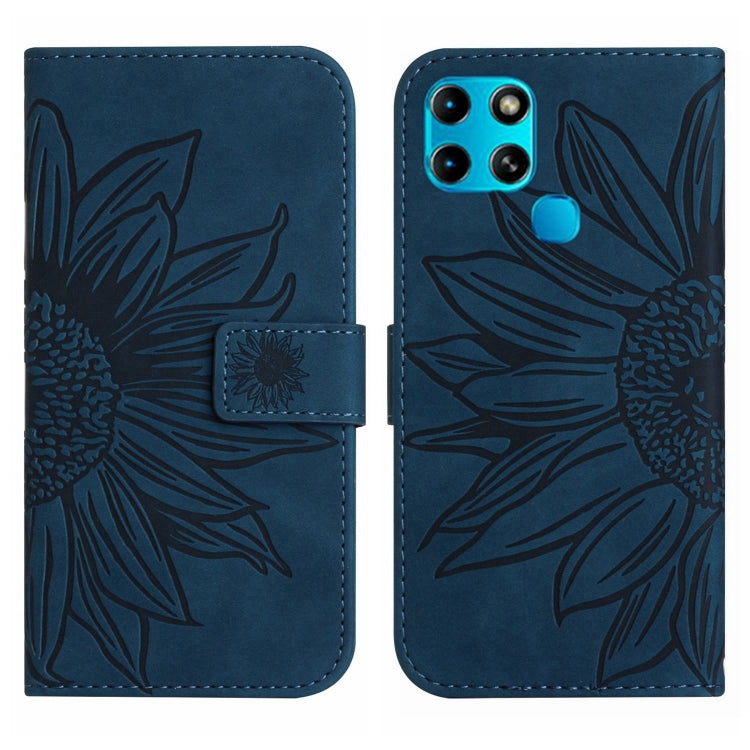 For Infinix Smart 6 Skin Feel Sun Flower Pattern Flip Leather Phone Case with Lanyard
