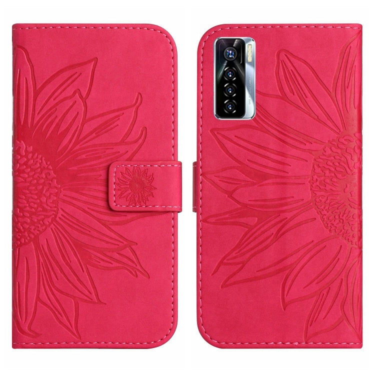 For Tecno Camon 17 Pro Skin Feel Sun Flower Pattern Flip Leather Phone Case with Lanyard