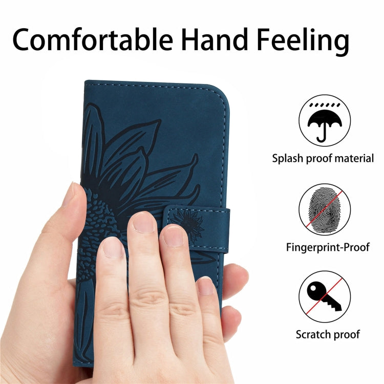 For Tecno Camon 17P Skin Feel Sun Flower Pattern Flip Leather Phone Case with Lanyard