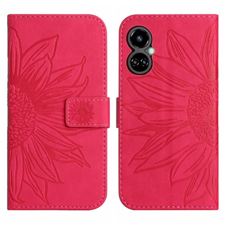 For Tecno Camon 19 Pro Skin Feel Sun Flower Pattern Flip Leather Phone Case with Lanyard