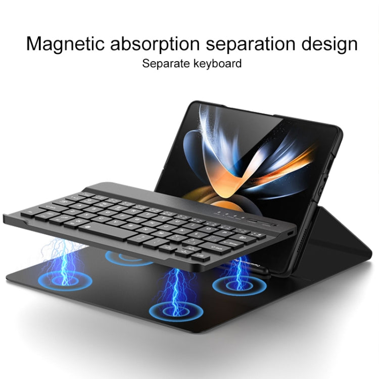For Samsung Galaxy Z Fold4 5G Magnetic Folding Bluetooth Keyboard Leather Case