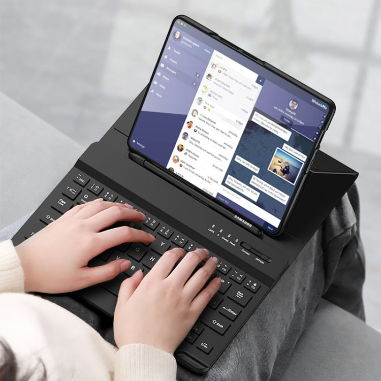 For Samsung Galaxy Z Fold4 5G Magnetic Folding Bluetooth Keyboard Leather Case
