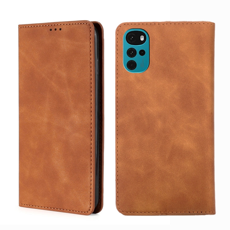 For Motorola Moto E32 India/E22s 4G Global Skin Feel Magnetic Horizontal Flip Leather Phone Case