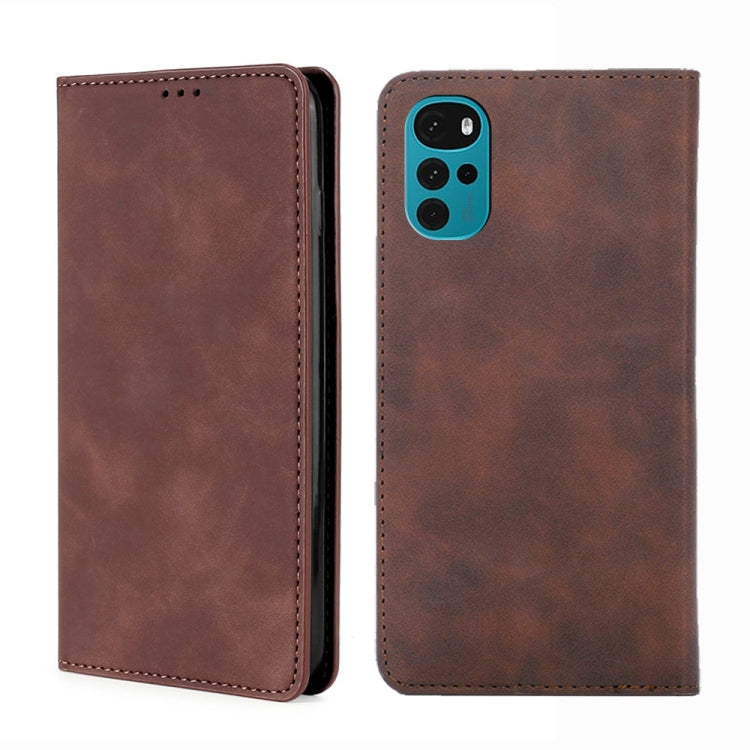 For Motorola Moto E32 India/E22s 4G Global Skin Feel Magnetic Horizontal Flip Leather Phone Case