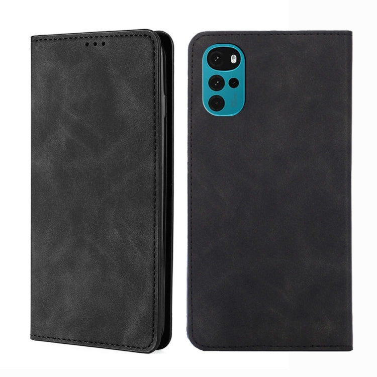 For Motorola Moto E32 India/E22s 4G Global Skin Feel Magnetic Horizontal Flip Leather Phone Case