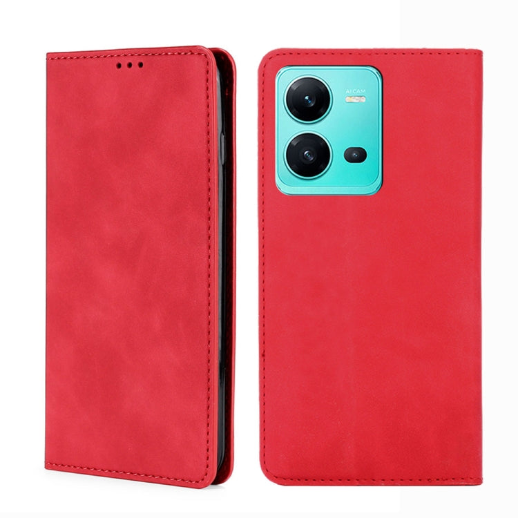 For vivo V25 5G/V25e 5G/X80 Lite Skin Feel Magnetic Horizontal Flip Leather Phone Case