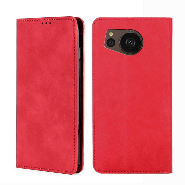 For Sharp Aquos sense7 Plus Skin Feel Magnetic Horizontal Flip Leather Phone Case