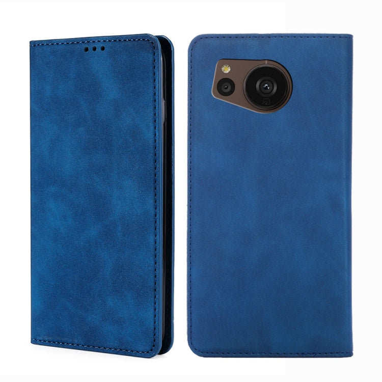 For Sharp Aquos sense7 Plus Skin Feel Magnetic Horizontal Flip Leather Phone Case
