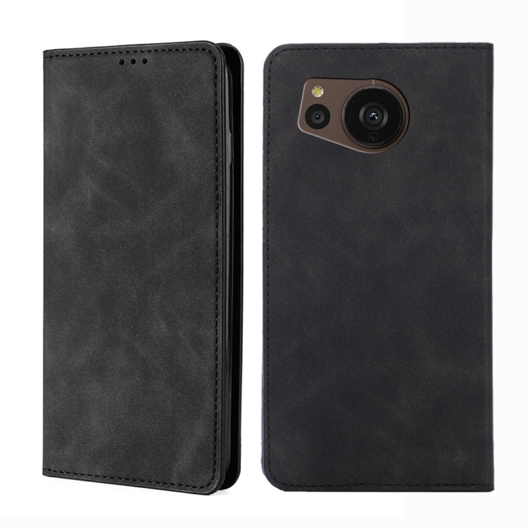 For Sharp Aquos sense7 Plus Skin Feel Magnetic Horizontal Flip Leather Phone Case