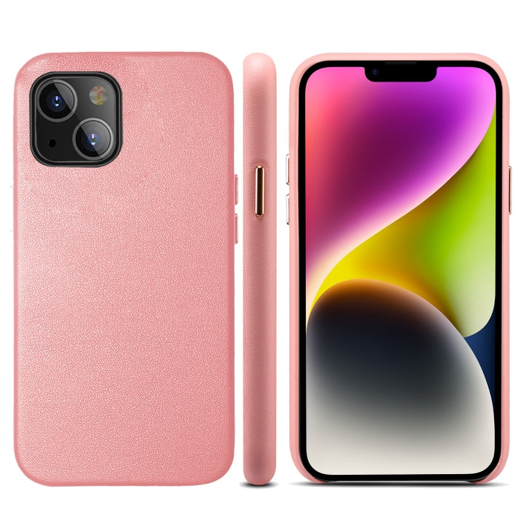 For iPhone 14 Lamb Grain PU Back Cover Phone Case