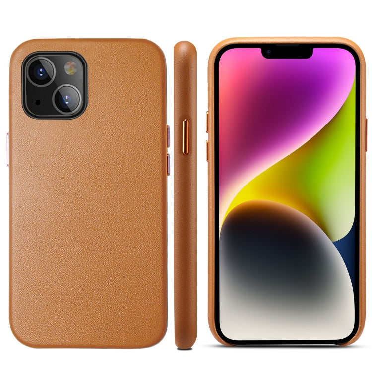 For iPhone 14 Lamb Grain PU Back Cover Phone Case