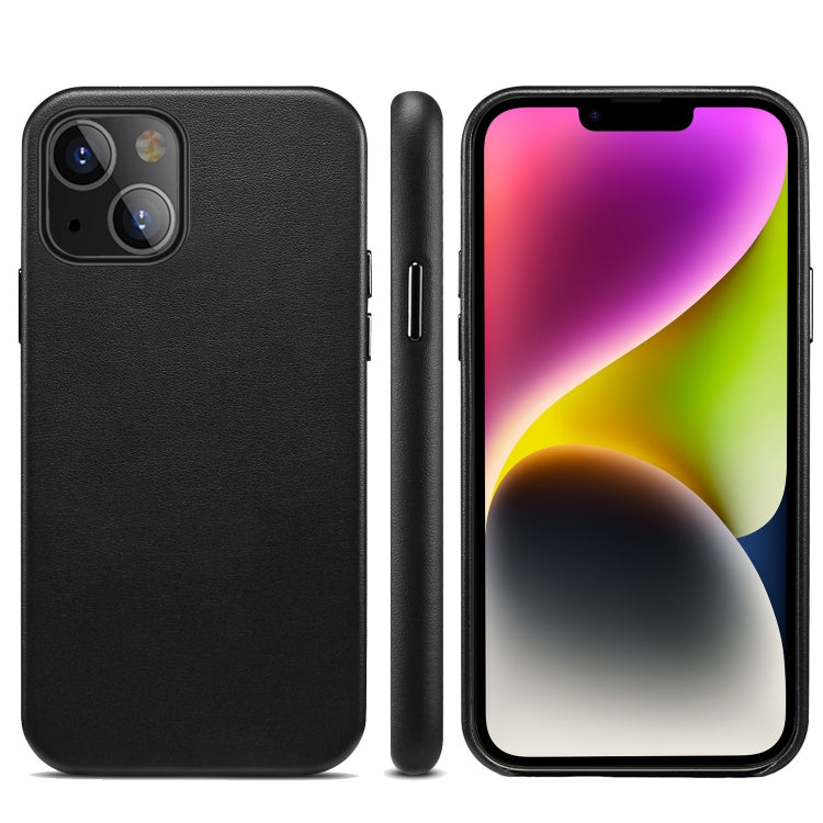 For iPhone 14 Plus Lamb Grain PU Back Cover Phone Case