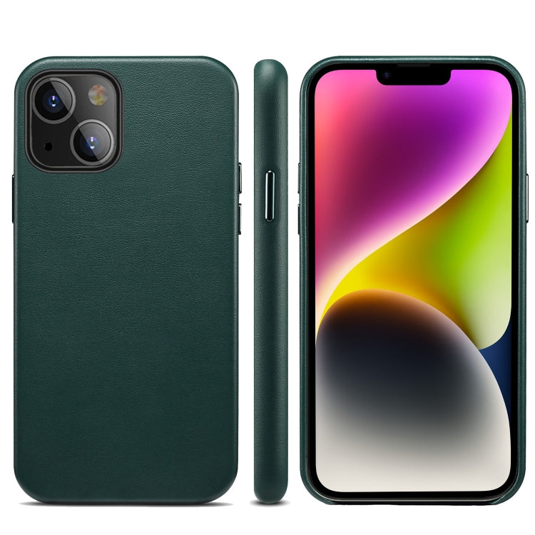 For iPhone 14 Plus Lamb Grain PU Back Cover Phone Case
