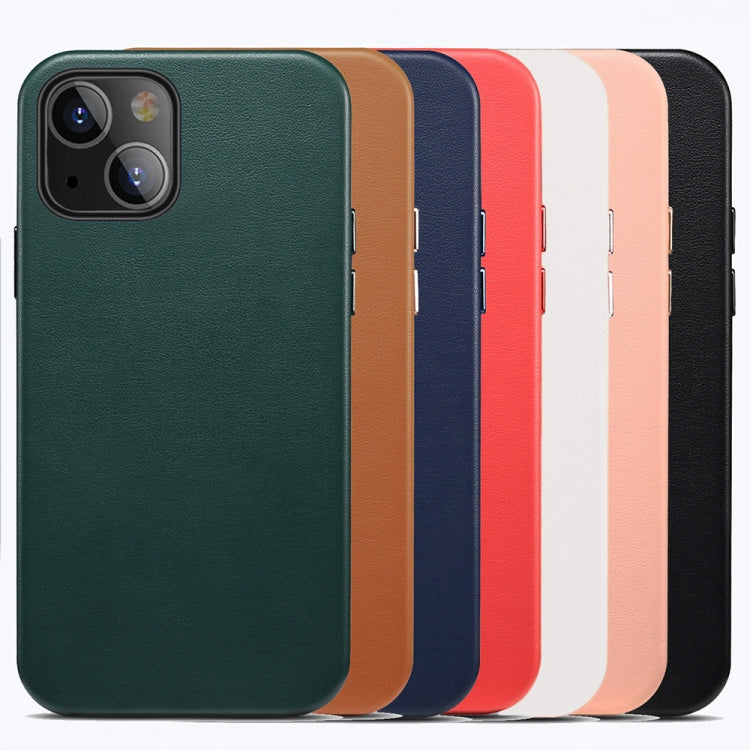 For iPhone 14 Plus Lamb Grain PU Back Cover Phone Case