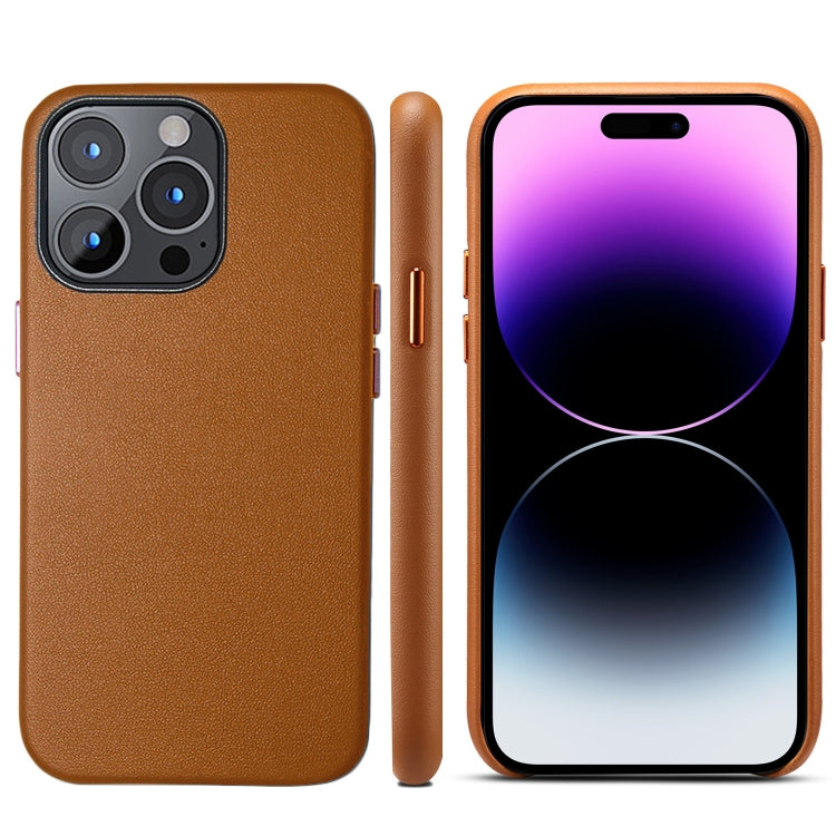 For iPhone 14 Pro Lamb Grain PU Back Cover Phone Case