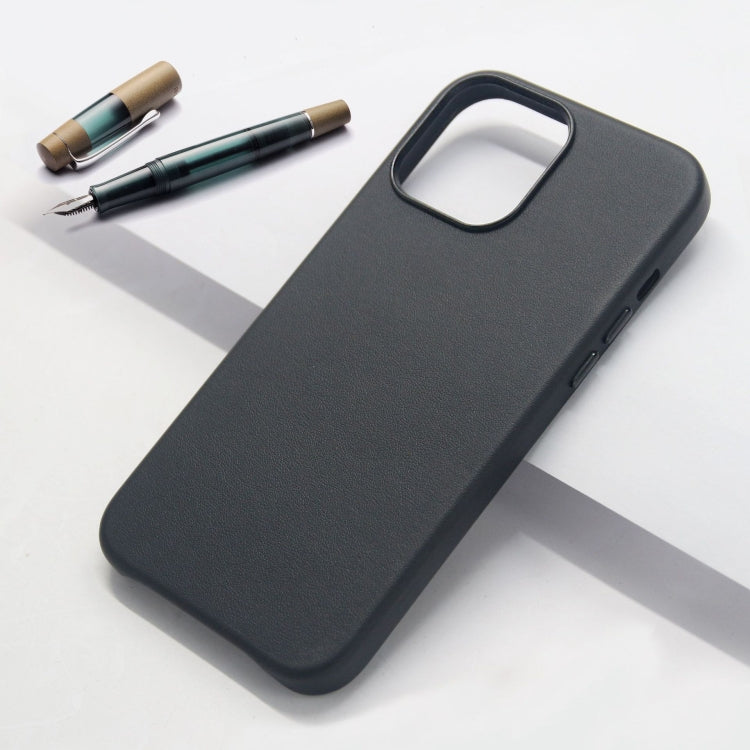 For iPhone 14 Pro Max Lamb Grain PU Back Cover Phone Case