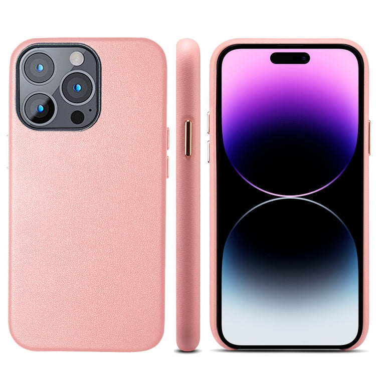 For iPhone 14 Pro Max Lamb Grain PU Back Cover Phone Case