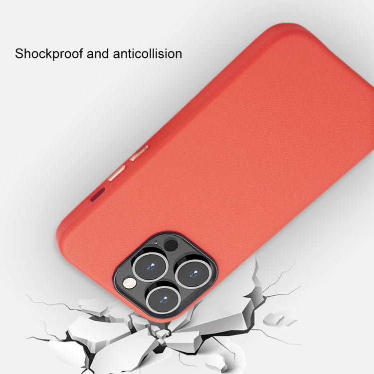 For iPhone 14 Pro Max Lamb Grain PU Back Cover Phone Case
