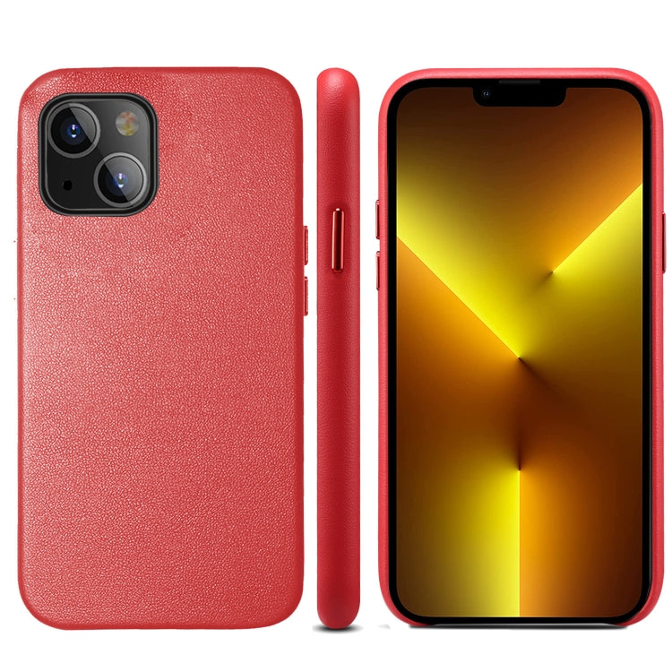 For iPhone 13 Lamb Grain PU Back Cover Phone Case