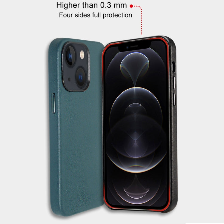 For iPhone 13 Lamb Grain PU Back Cover Phone Case