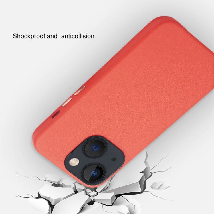 For iPhone 13 Lamb Grain PU Back Cover Phone Case