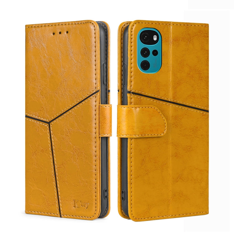 For Motorola Moto E32 India/E22s 4G Global Geometric Stitching Horizontal Flip Leather Phone Case