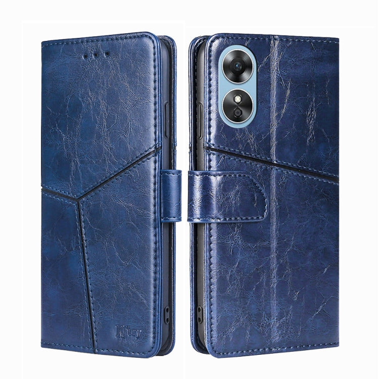 For OPPO A17 Geometric Stitching Horizontal Flip Leather Phone Case