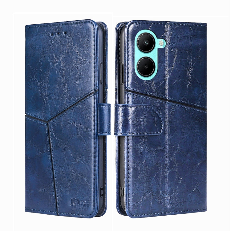 For Realme C33 4G Geometric Stitching Horizontal Flip Leather Phone Case