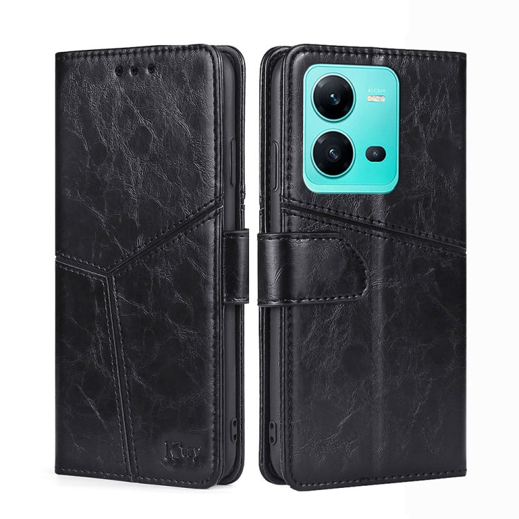 For vivo V25 5G/V25e 5G/X80 Lite Geometric Stitching Horizontal Flip Leather Phone Case