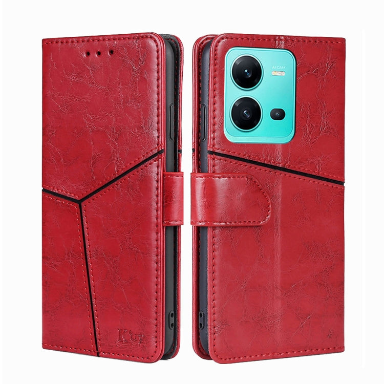 For vivo V25 5G/V25e 5G/X80 Lite Geometric Stitching Horizontal Flip Leather Phone Case