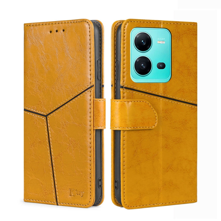 For vivo V25 5G/V25e 5G/X80 Lite Geometric Stitching Horizontal Flip Leather Phone Case