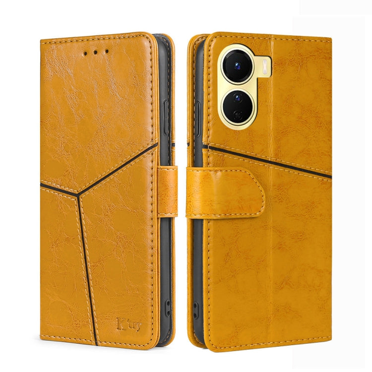 For vivo Y16 4G/Y02s 4G Geometric Stitching Horizontal Flip Leather Phone Case