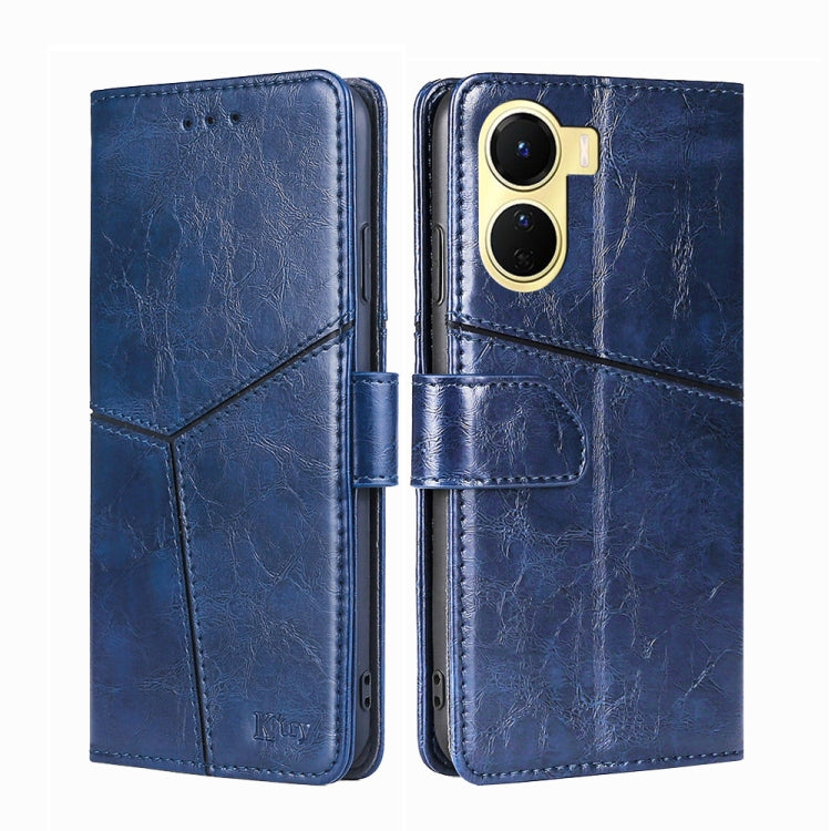 For vivo Y16 4G/Y02s 4G Geometric Stitching Horizontal Flip Leather Phone Case