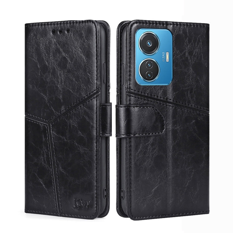 For vivo Y55 4G Geometric Stitching Horizontal Flip Leather Phone Case
