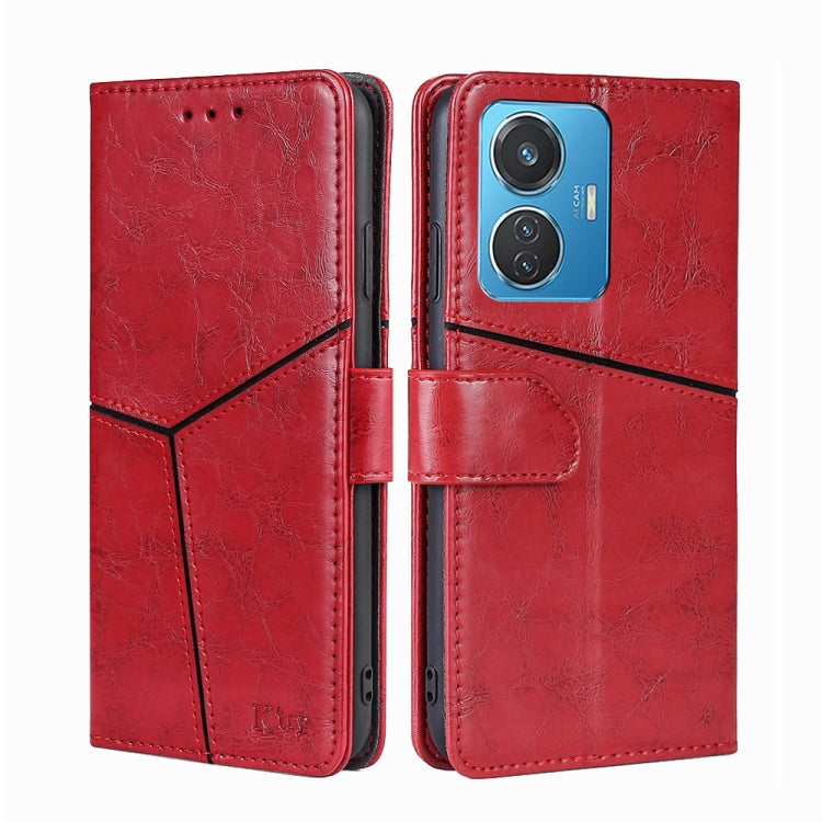 For vivo Y55 4G Geometric Stitching Horizontal Flip Leather Phone Case