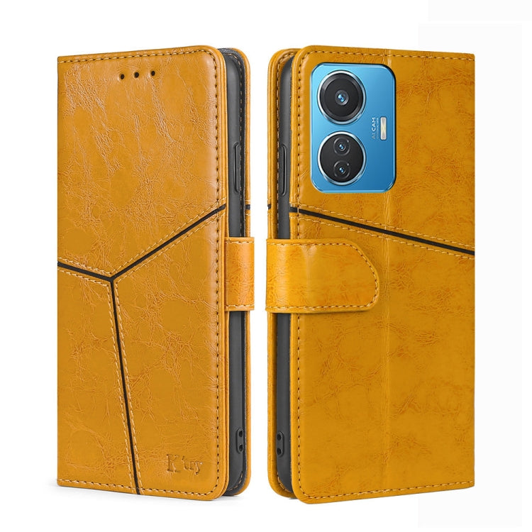 For vivo Y55 4G Geometric Stitching Horizontal Flip Leather Phone Case