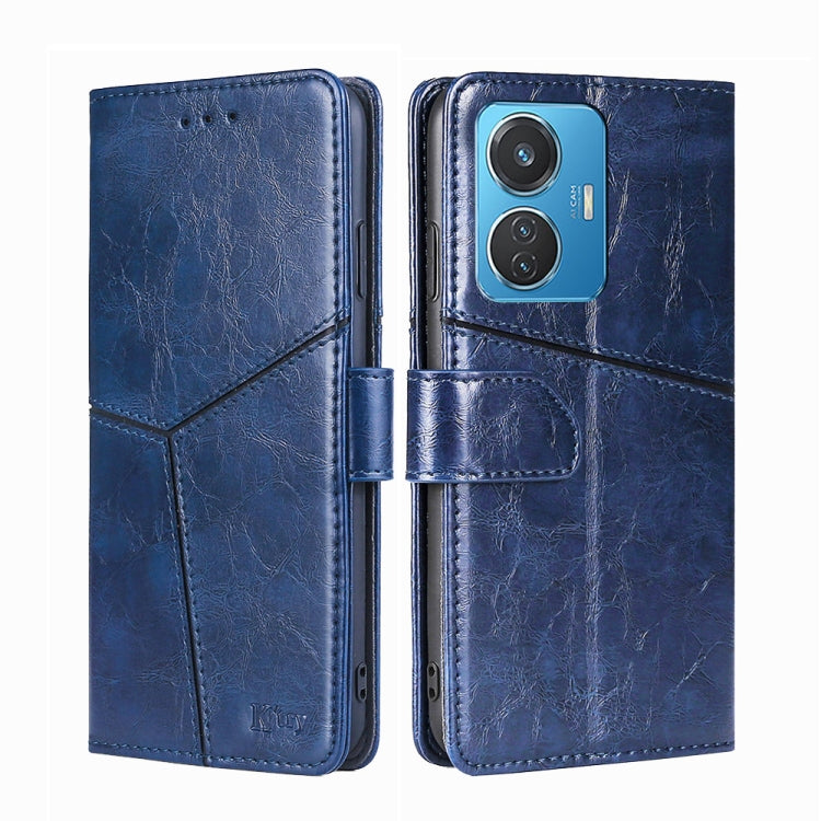 For vivo Y55 4G Geometric Stitching Horizontal Flip Leather Phone Case