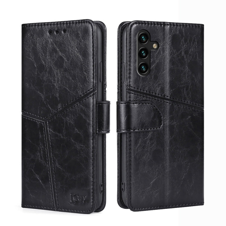 For Samsung Galaxy A04s Geometric Stitching Horizontal Flip Leather Phone Case